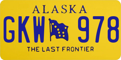 AK license plate GKW978