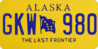 AK license plate GKW980