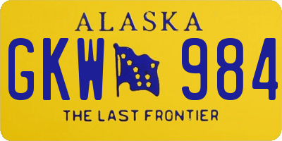 AK license plate GKW984
