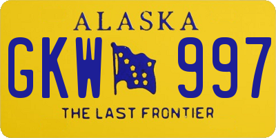 AK license plate GKW997