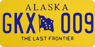 AK license plate GKX009