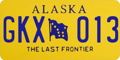 AK license plate GKX013