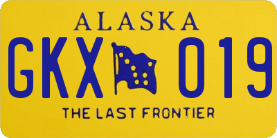 AK license plate GKX019