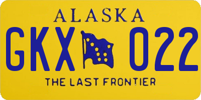 AK license plate GKX022