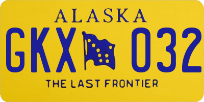 AK license plate GKX032