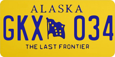AK license plate GKX034