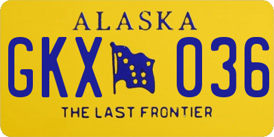 AK license plate GKX036
