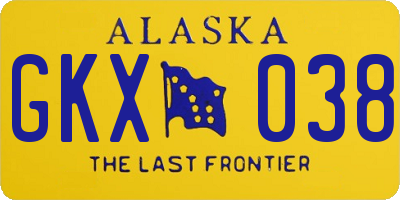 AK license plate GKX038
