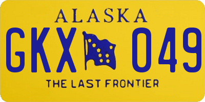AK license plate GKX049