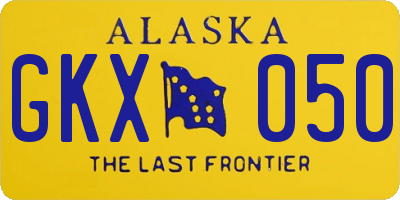 AK license plate GKX050