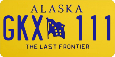 AK license plate GKX111
