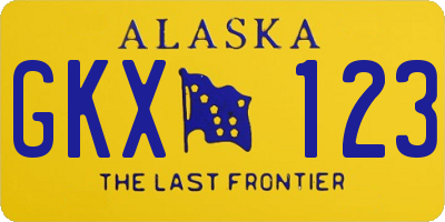 AK license plate GKX123