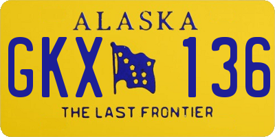 AK license plate GKX136