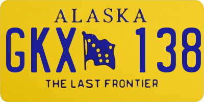 AK license plate GKX138