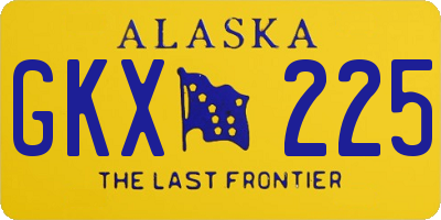 AK license plate GKX225