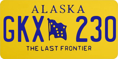 AK license plate GKX230