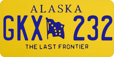 AK license plate GKX232
