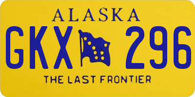 AK license plate GKX296