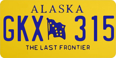 AK license plate GKX315