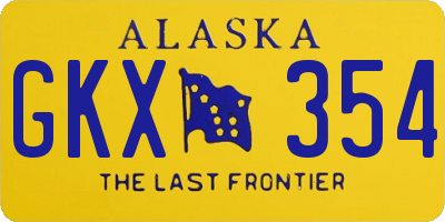 AK license plate GKX354