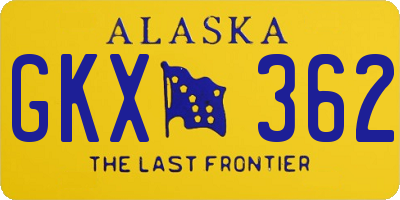 AK license plate GKX362