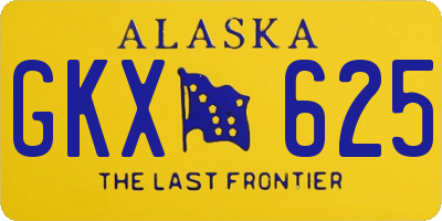 AK license plate GKX625