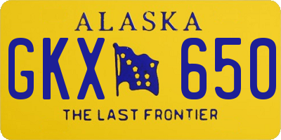 AK license plate GKX650