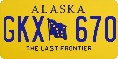 AK license plate GKX670
