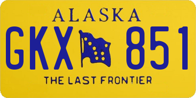 AK license plate GKX851
