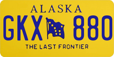 AK license plate GKX880