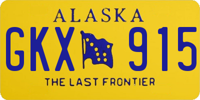 AK license plate GKX915