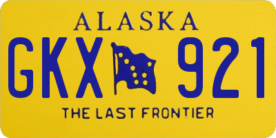 AK license plate GKX921