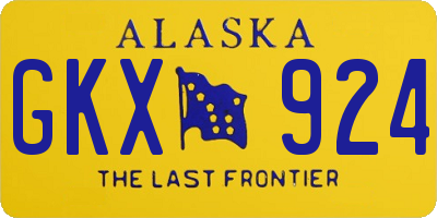 AK license plate GKX924