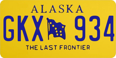 AK license plate GKX934