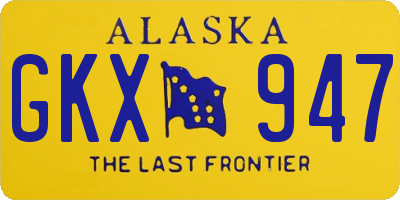 AK license plate GKX947