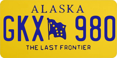 AK license plate GKX980