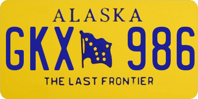 AK license plate GKX986