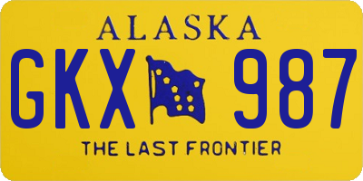 AK license plate GKX987