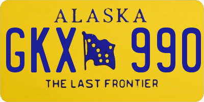 AK license plate GKX990