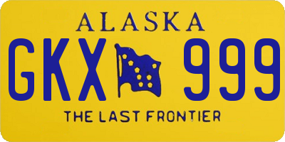 AK license plate GKX999