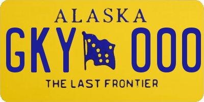 AK license plate GKY000