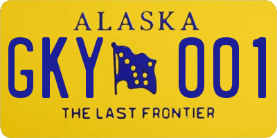 AK license plate GKY001