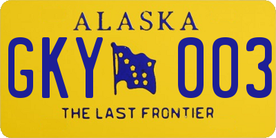 AK license plate GKY003