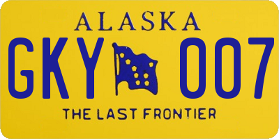 AK license plate GKY007