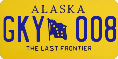 AK license plate GKY008