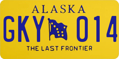 AK license plate GKY014