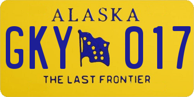 AK license plate GKY017