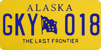 AK license plate GKY018