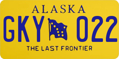 AK license plate GKY022