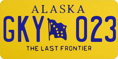 AK license plate GKY023